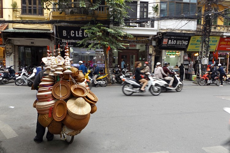 Op straat in Hanoi, Vietnam